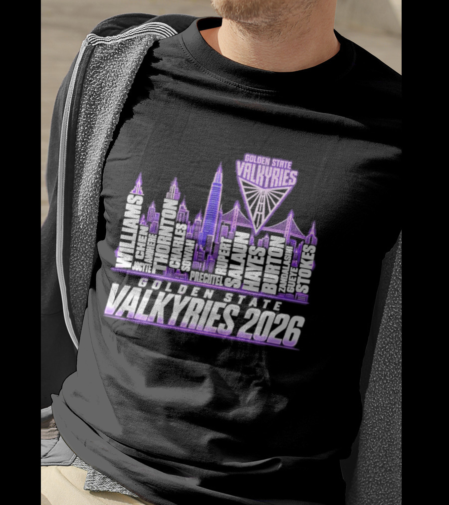 Golden State Valkyries 2026 WNBA City Name Player Skyline Light T-Shirt