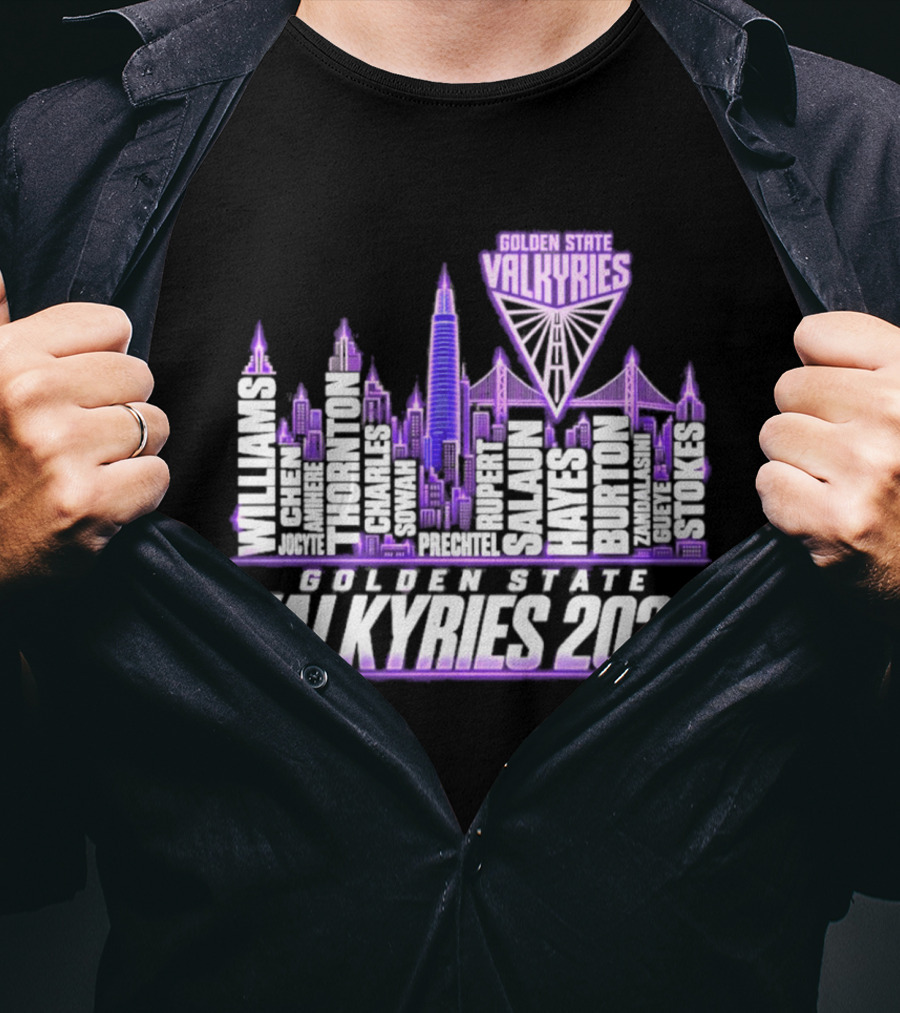 Golden State Valkyries 2026 WNBA City Name Player Skyline Light T-Shirt