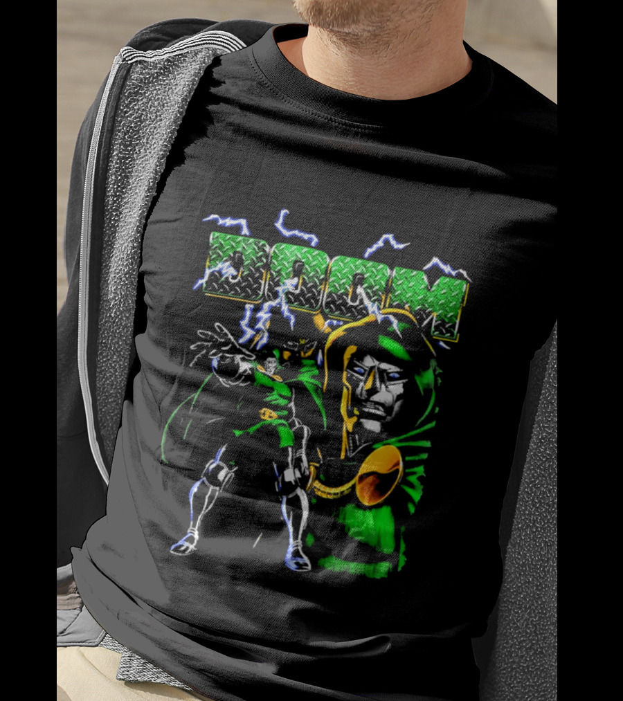 Marvel Doctor Doom Metallic Lightning Victor Von Doom T-Shirt