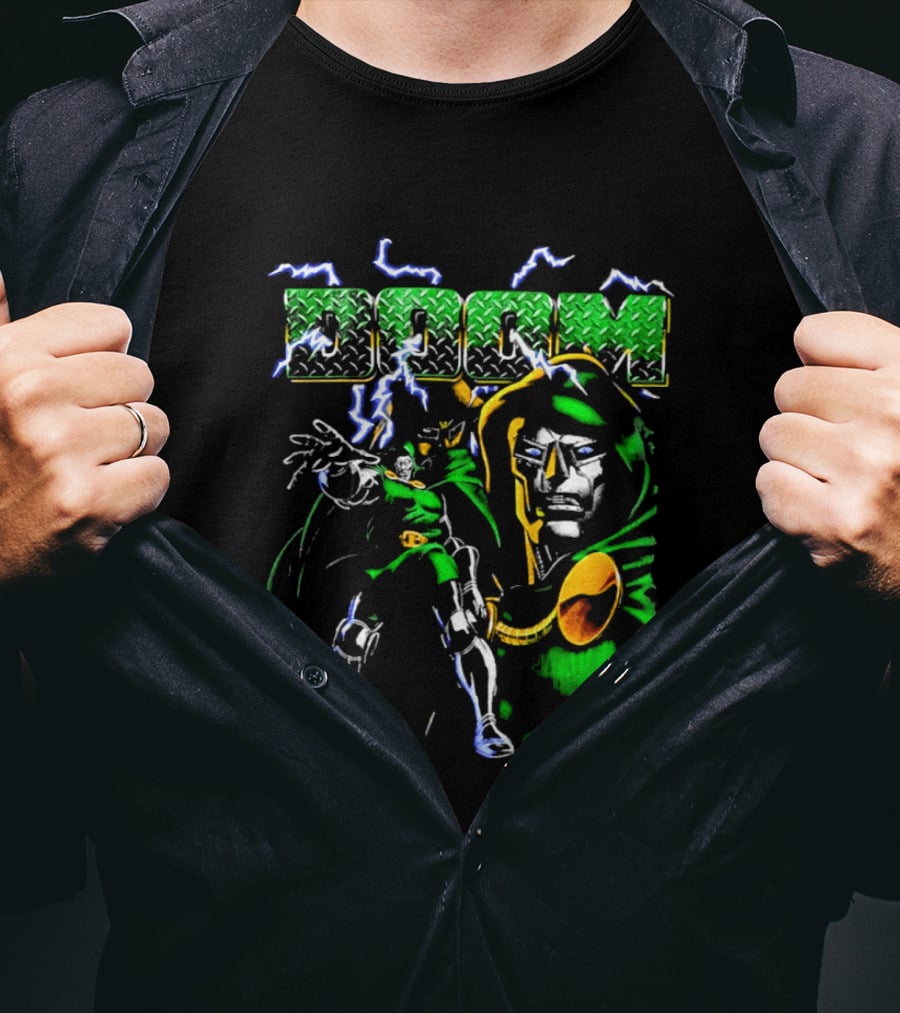 Marvel Doctor Doom Metallic Lightning Victor Von Doom T-Shirt