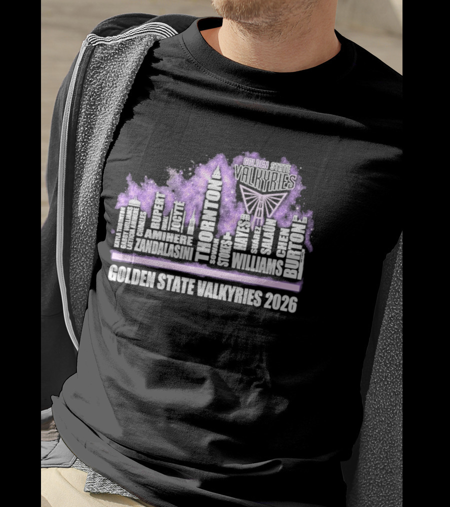 Golden State Valkyries 2026 WNBA Skyline Butterfly T-Shirt