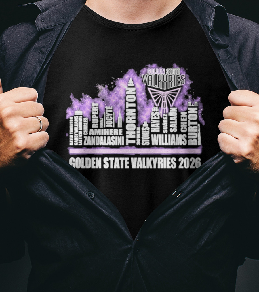 Golden State Valkyries 2026 WNBA Skyline Butterfly T-Shirt