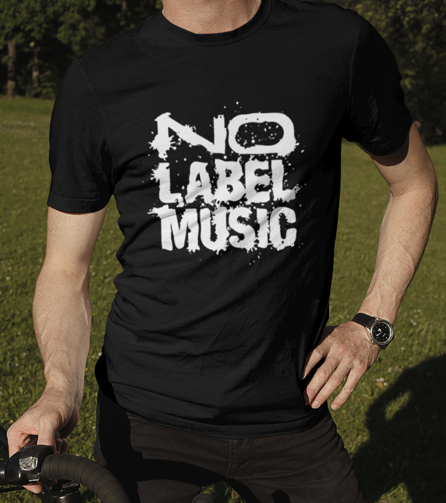 No Label Music White Paint Splatter Effect T-Shirt