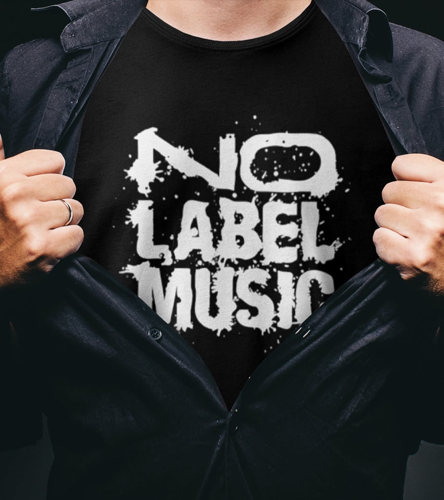 No Label Music White Paint Splatter Effect T-Shirt
