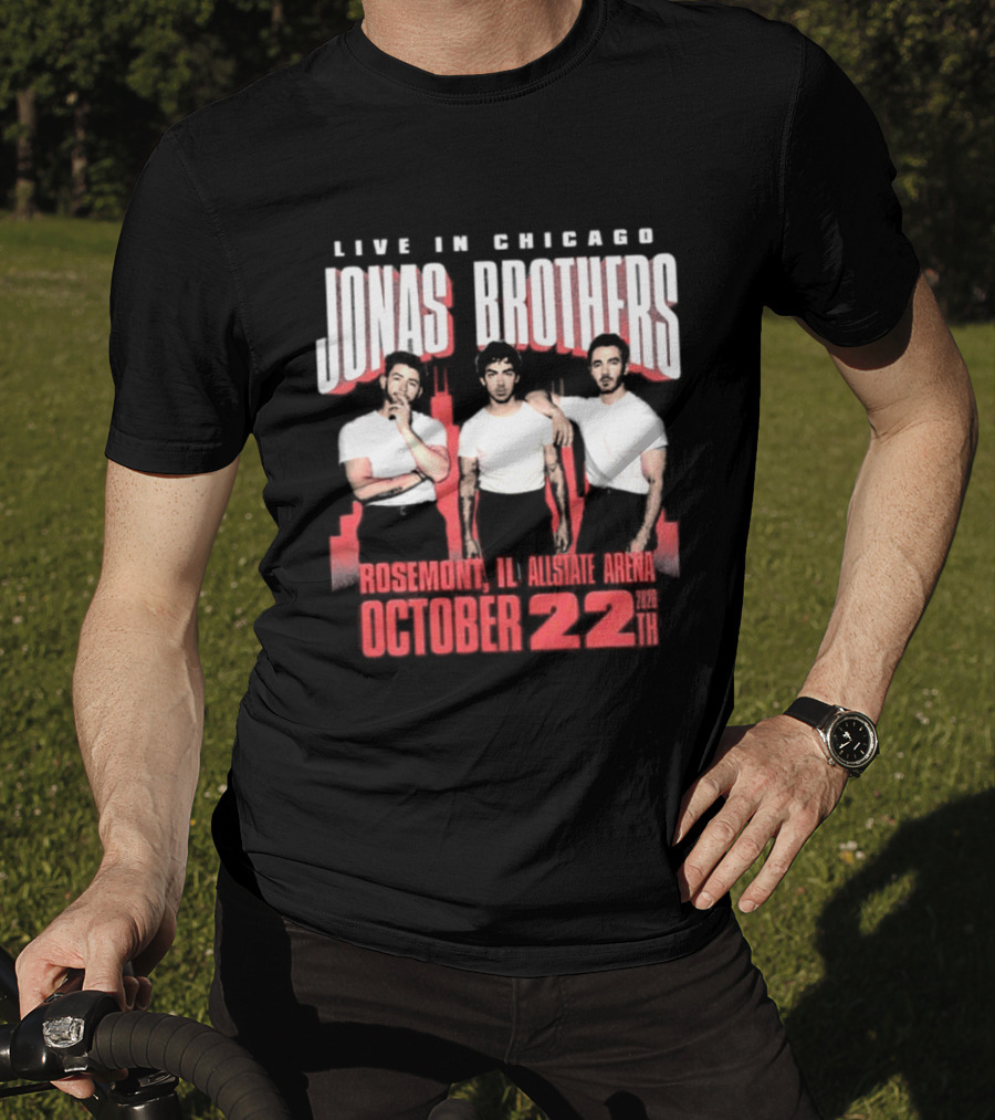 Live In Chicago Jonas Brothers Rosemont IL Allstate Arena October 22nd 2026 Tour T-Shirt