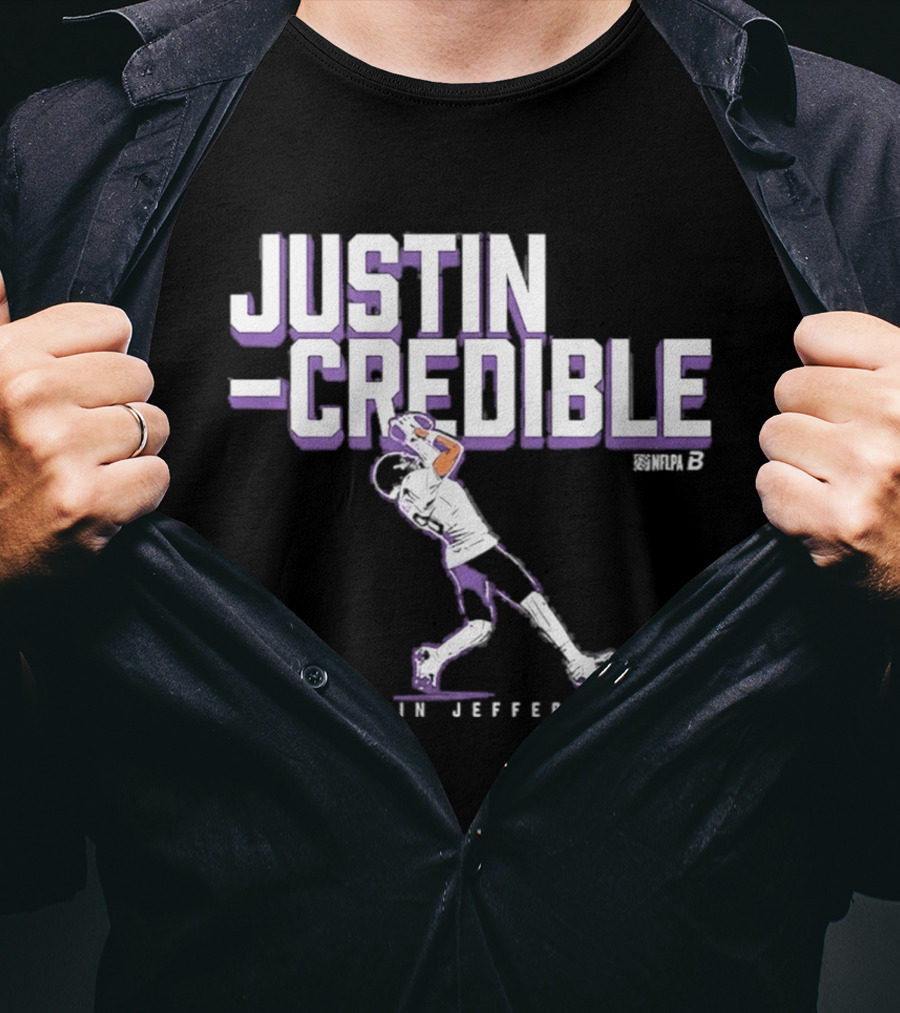 Justin Jefferson Justin Credible Minnesota Vikings Team 18 Football Player T-Shirt