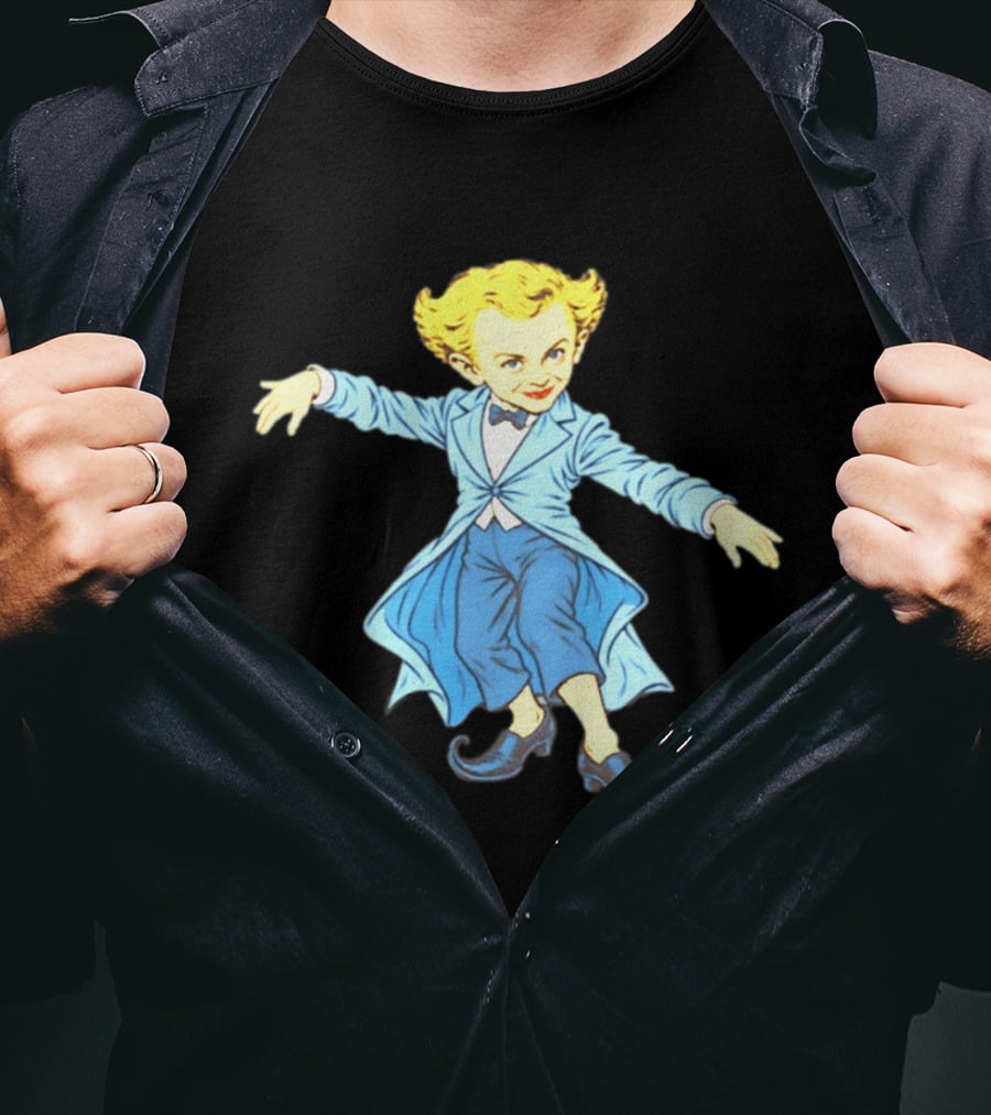 Rumpelstiltskin Tip Toe Cartoon Character In Blue Suit And Black Shoes T-Shirt