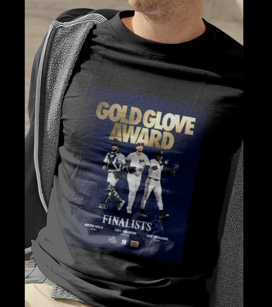 Gold Glove Award Finalists Austin Wells Cody Bellinger José Caballero 2026 Yankees Cubs Mariners T-Shirt