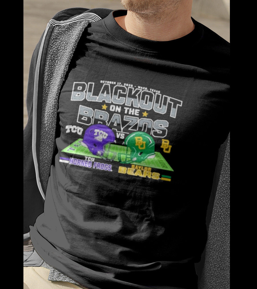 Baylor Bears Vs TCU Horned Frogs Blackout On The Brazos Gameday T-Shirt