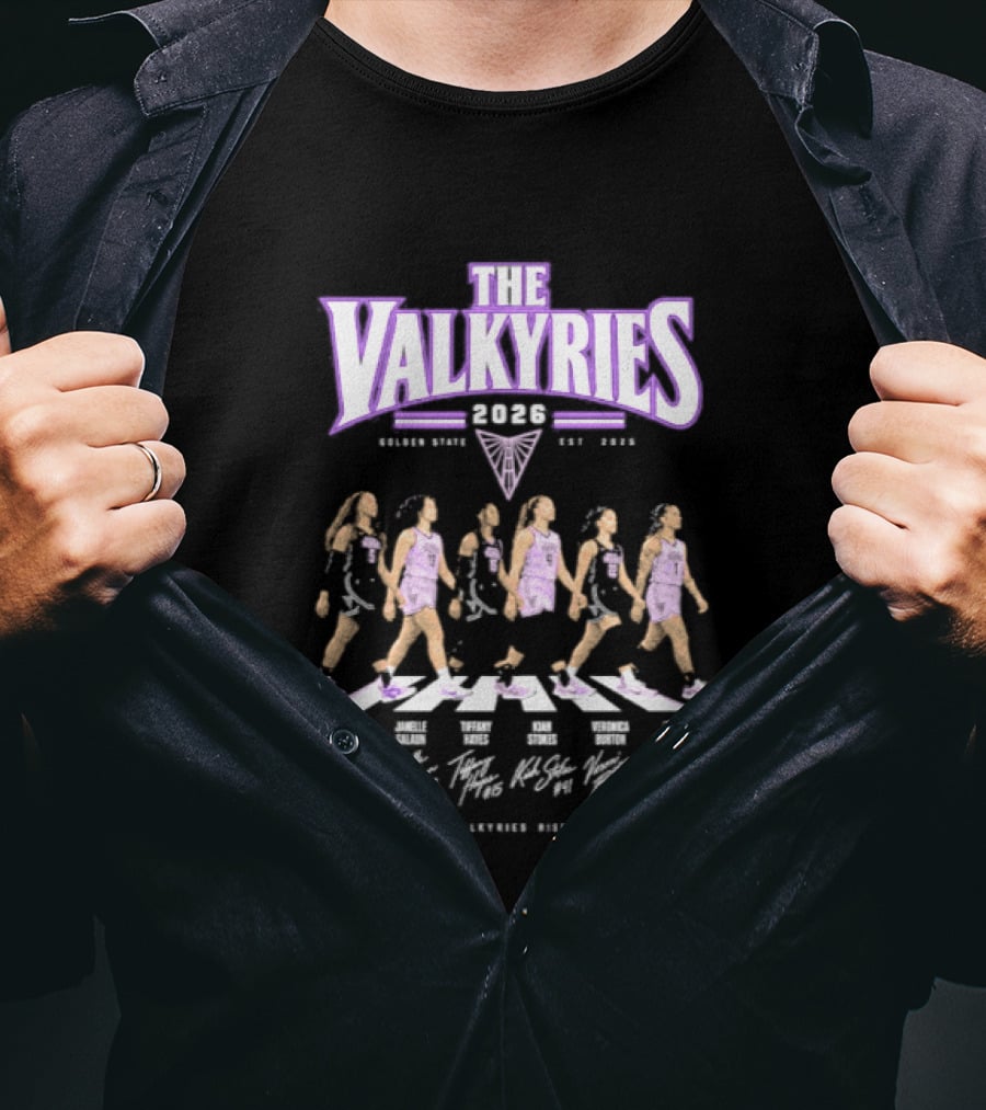 The Valkyries 2026 WNBA Abbey Road Team Player Rise Rolling Home T-Shirt