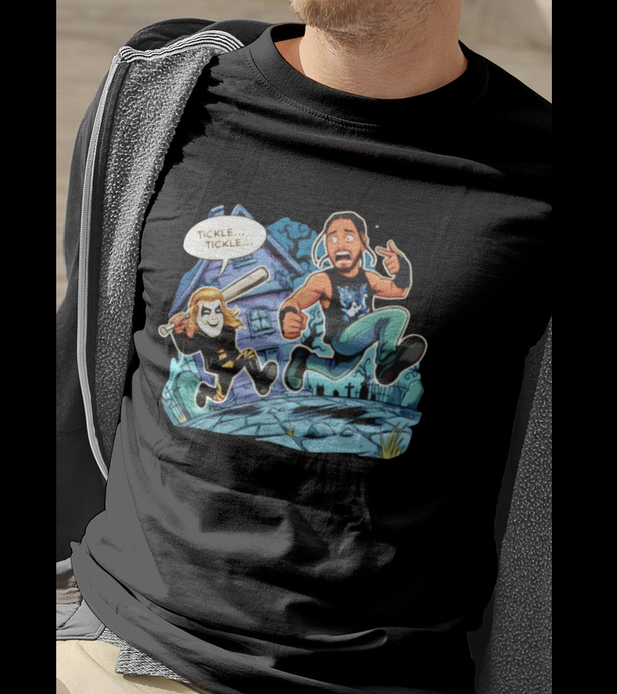 Halloween Cartoon Chase Tucker Remy Tickle Tickle Baseball Bat Haunted House T-Shirt