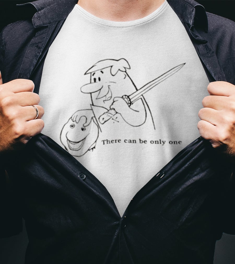 Fred Flintstone Sword There Can Be Only One T-Shirt