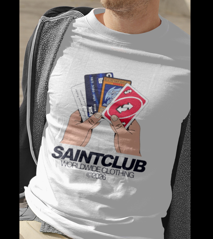 Blue Eyes White Dragon Uno Card Saintclub Worldwide Clothing 2026 T-Shirt