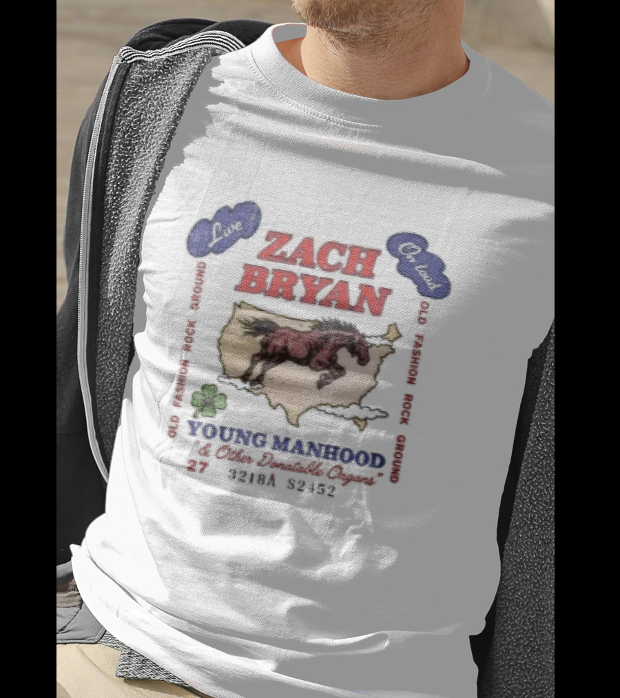 Zach Bryan Young Manhood Tour 2023 USA Map And Horses T-Shirt