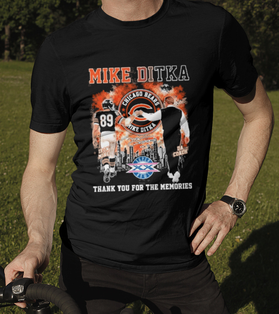 Mike Ditka Iron Mike Da Coach Super Bowl Fist Bump Thank You For The Memories T-Shirt