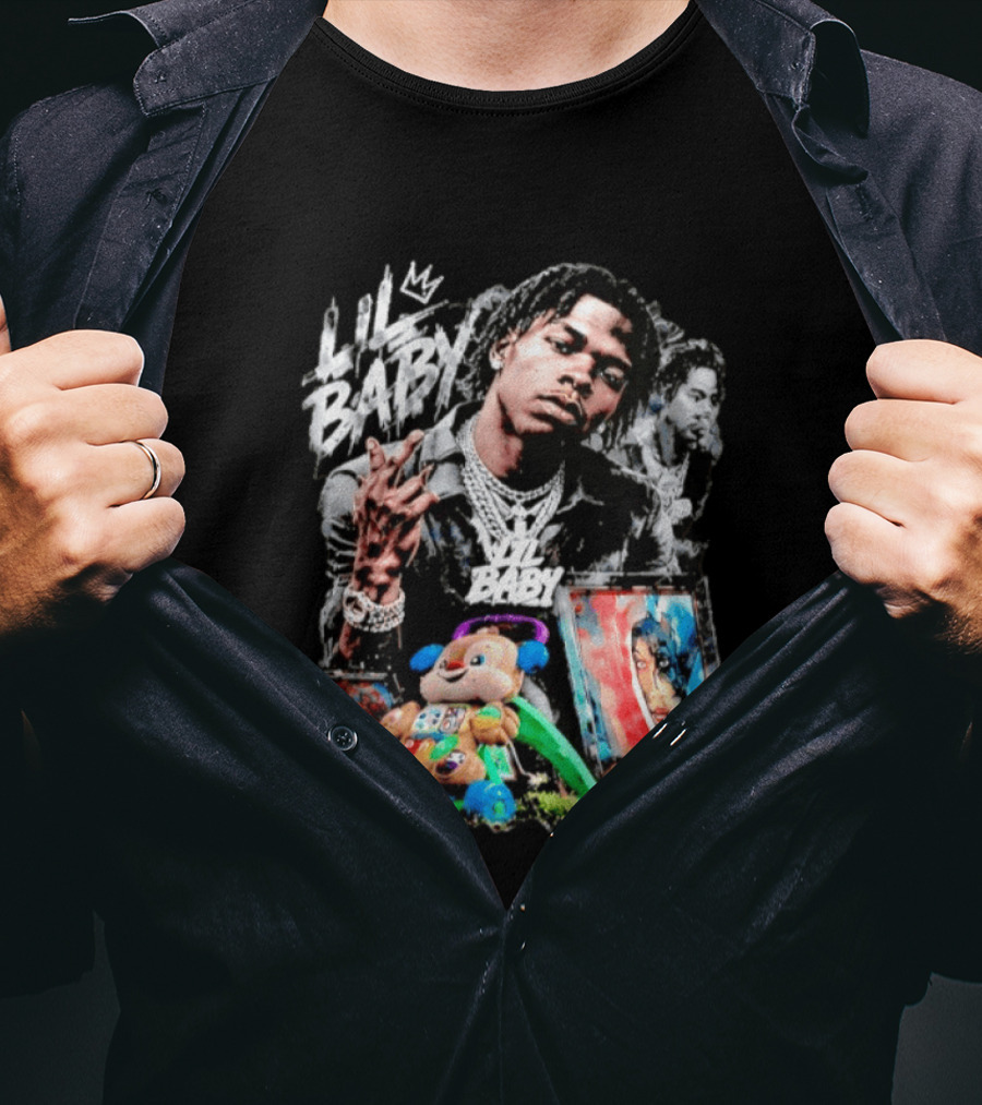 Lil Baby Toys And Painting Style With Diamond Chains T-Shirt