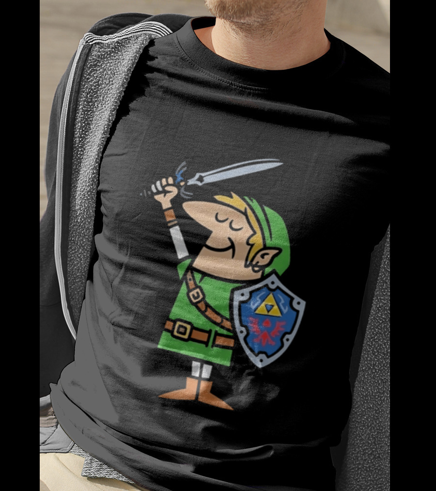 Little Caesars Link Green Zelda Shield Sword T-Shirt