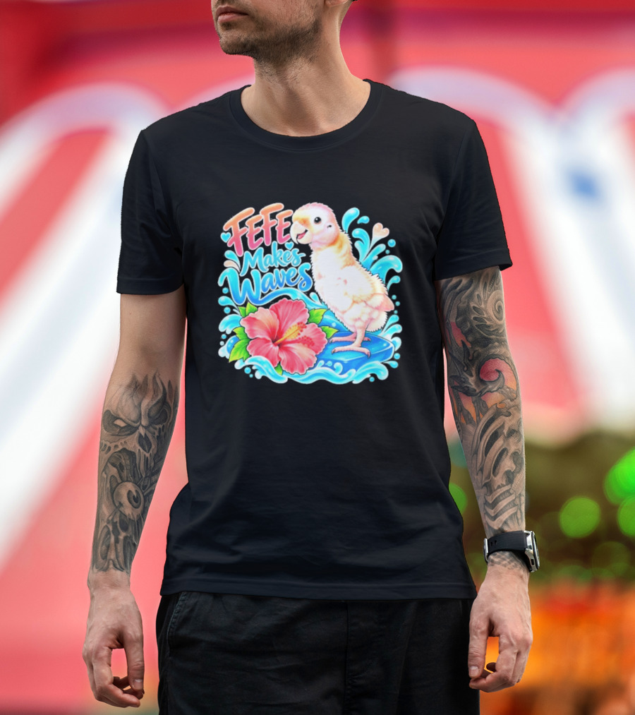 FeFe Makes Waves Parrot Hibiscus Splash Fundraiser T-Shirt