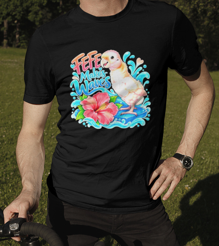 FeFe Makes Waves Parrot Hibiscus Splash Fundraiser T-Shirt