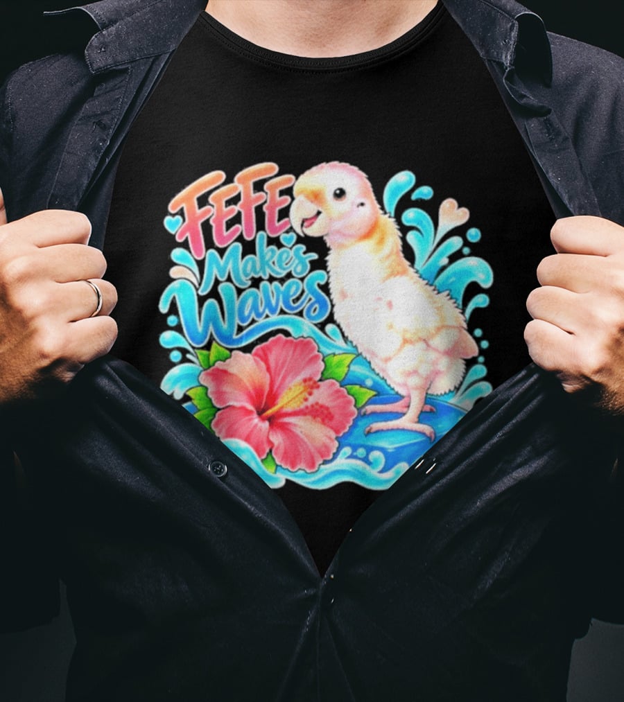 FeFe Makes Waves Parrot Hibiscus Splash Fundraiser T-Shirt