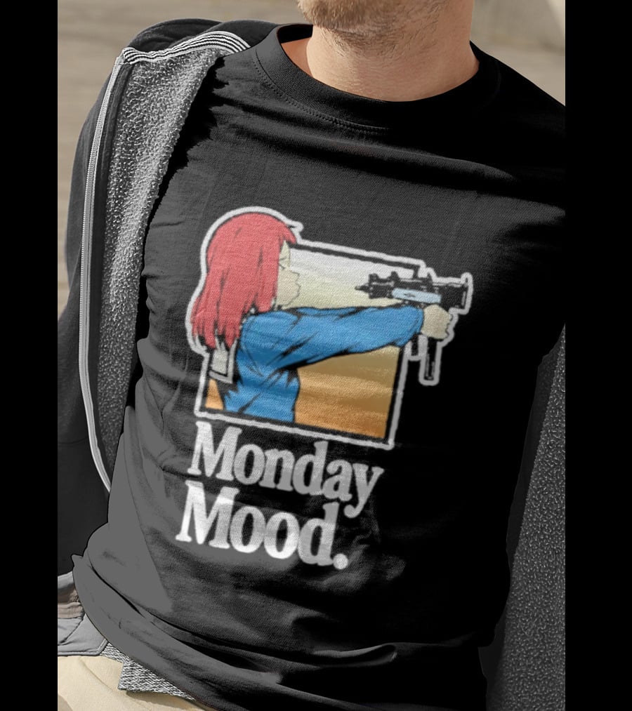 Mamimi Samejima Fooly Cooly Monday Mood Anime Gun Playful Vibe T-Shirt