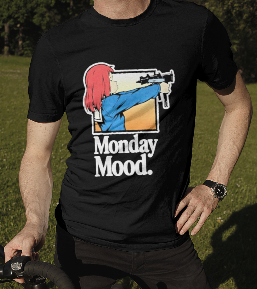 Mamimi Samejima Fooly Cooly Monday Mood Anime Gun Playful Vibe T-Shirt