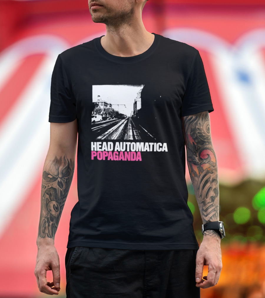 Head Automatica Popaganda Train Tracks Art Daryl Palumbo T-Shirt