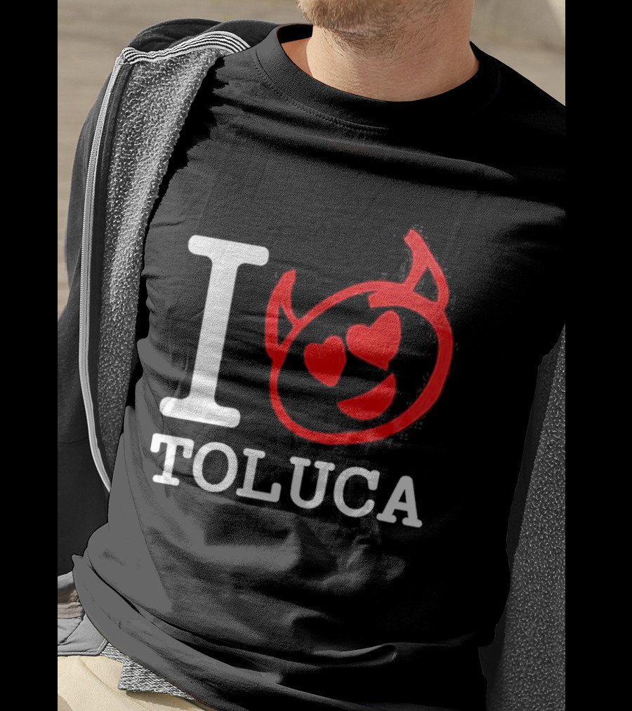 I Love Toluca FC Heart Eyes Devil Emoticon T-Shirt