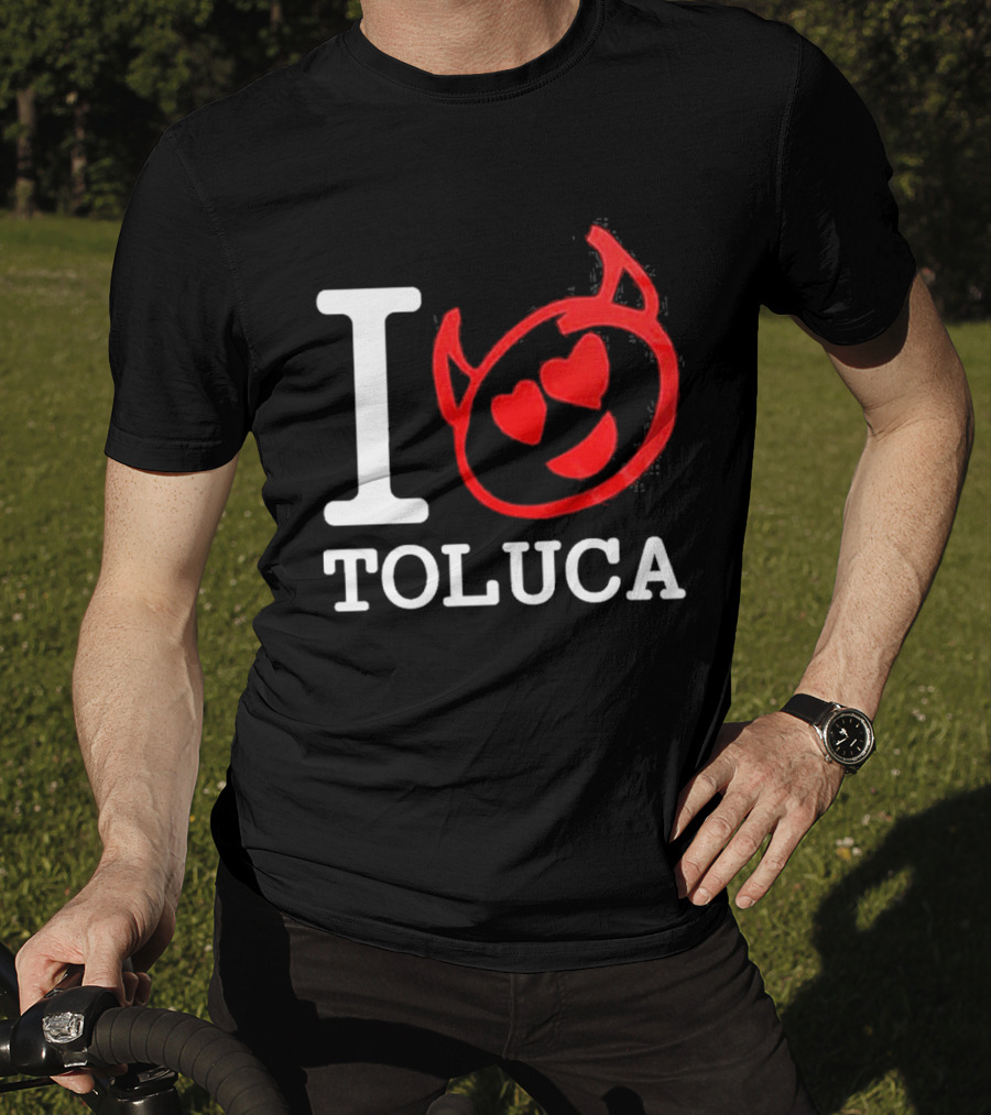 I Love Toluca FC Heart Eyes Devil Emoticon T-Shirt