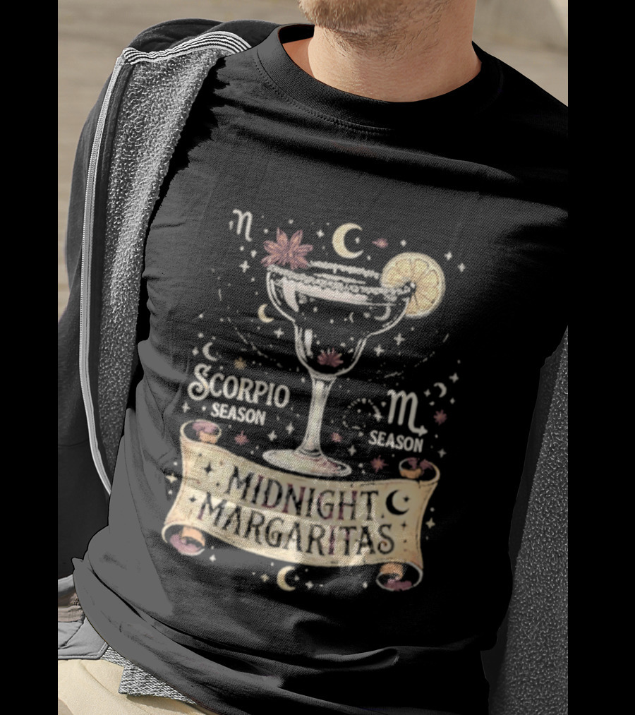 Midnight Margaritas Scorpio Season Zodiac Cocktail Aesthetic T-Shirt