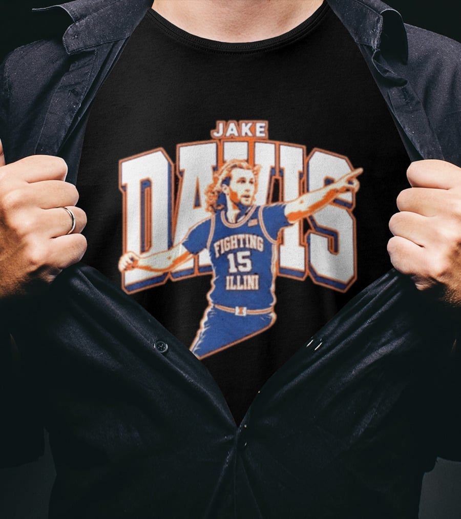 Jake Davis 15 Fighting Illini Basketball T-Shirt