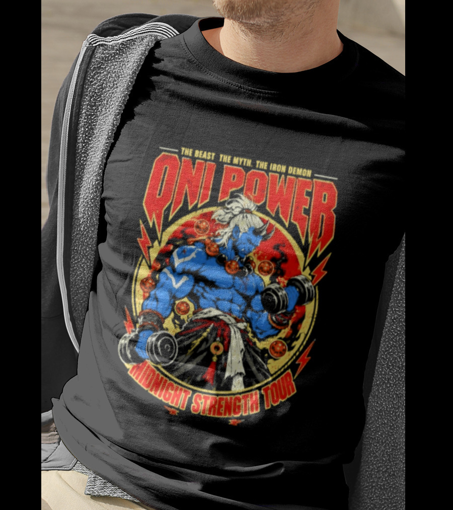 Oni Power The Beast The Myth The Iron Demon Midnight Strength Tour T-Shirt