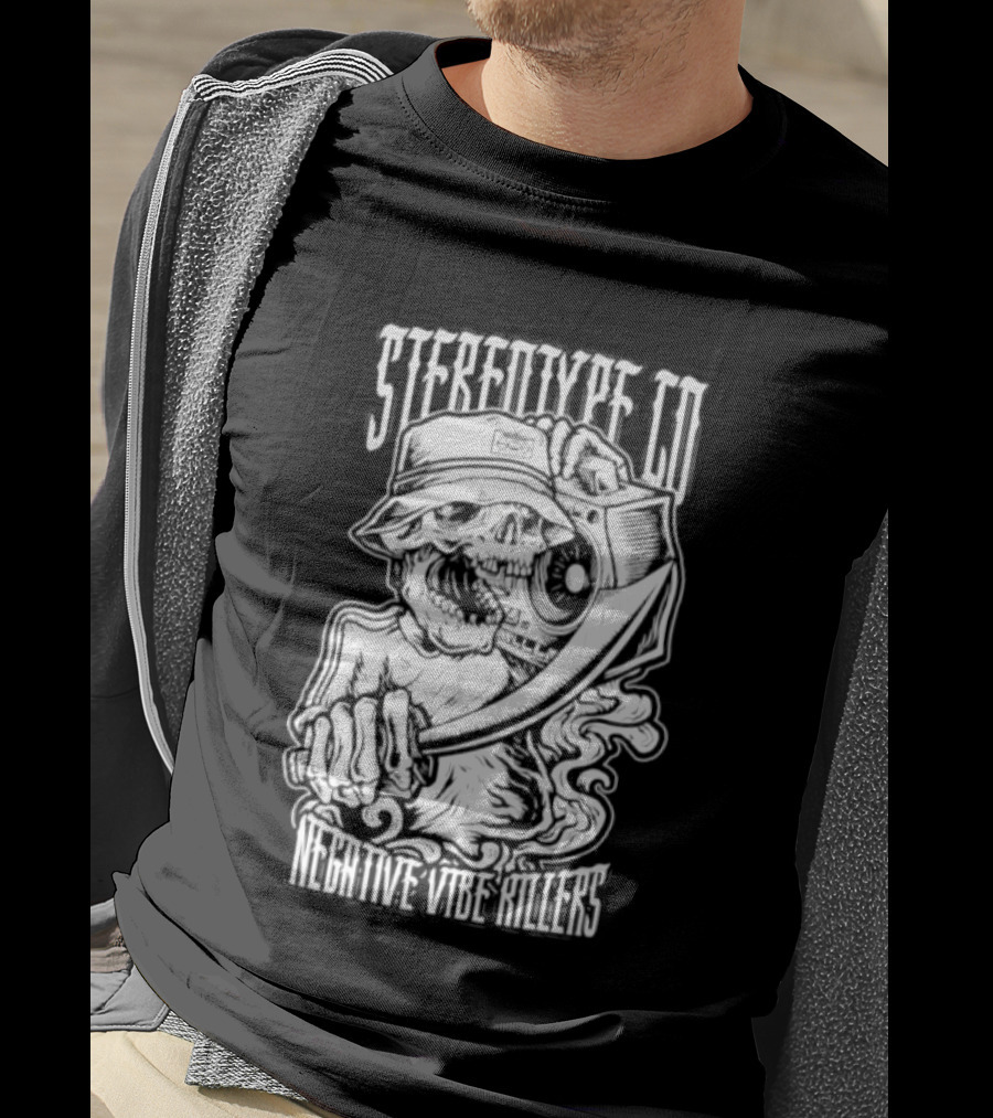 Stereotype Co Negative Vibe Killers Skull Pirate T-Shirt