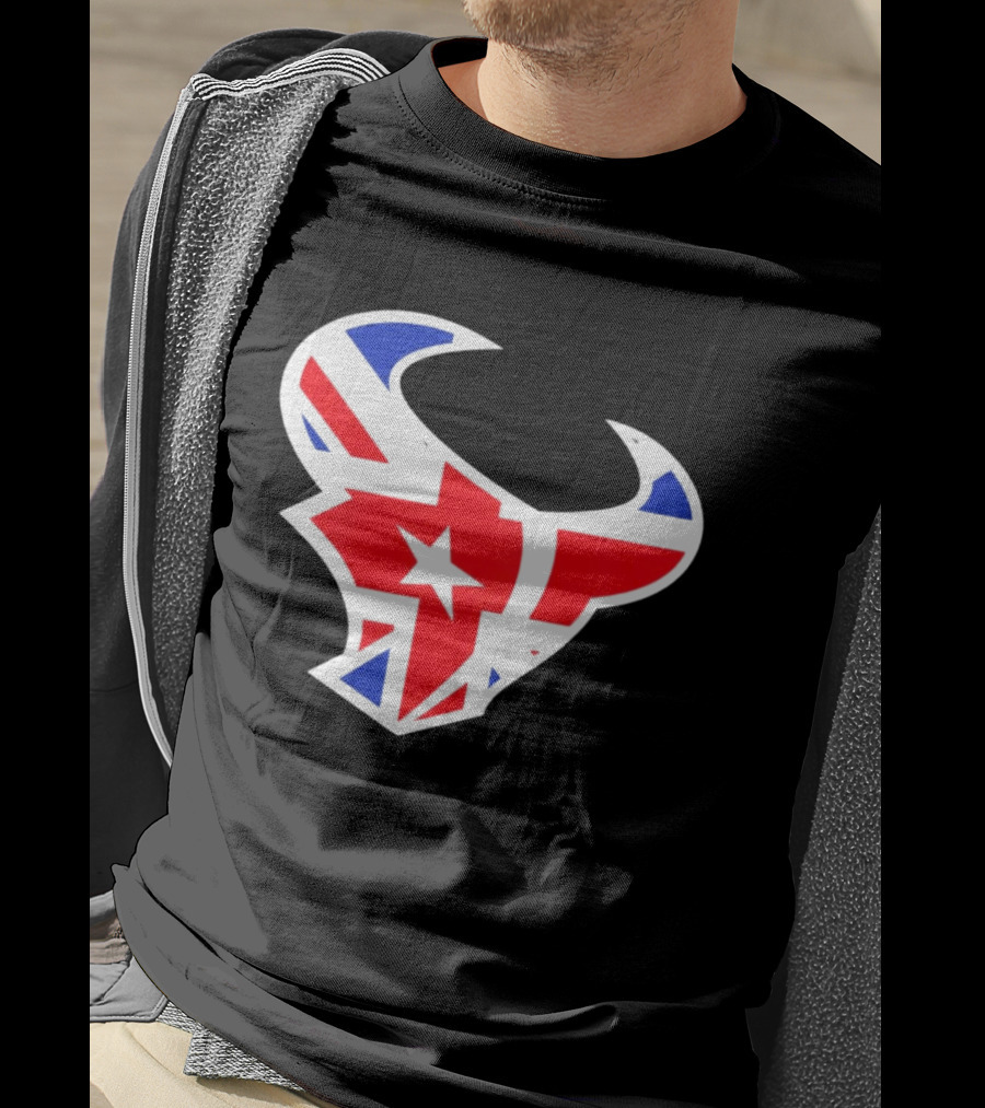 Texans British Flag Bullhead Symbol UK Team Profile T-Shirt