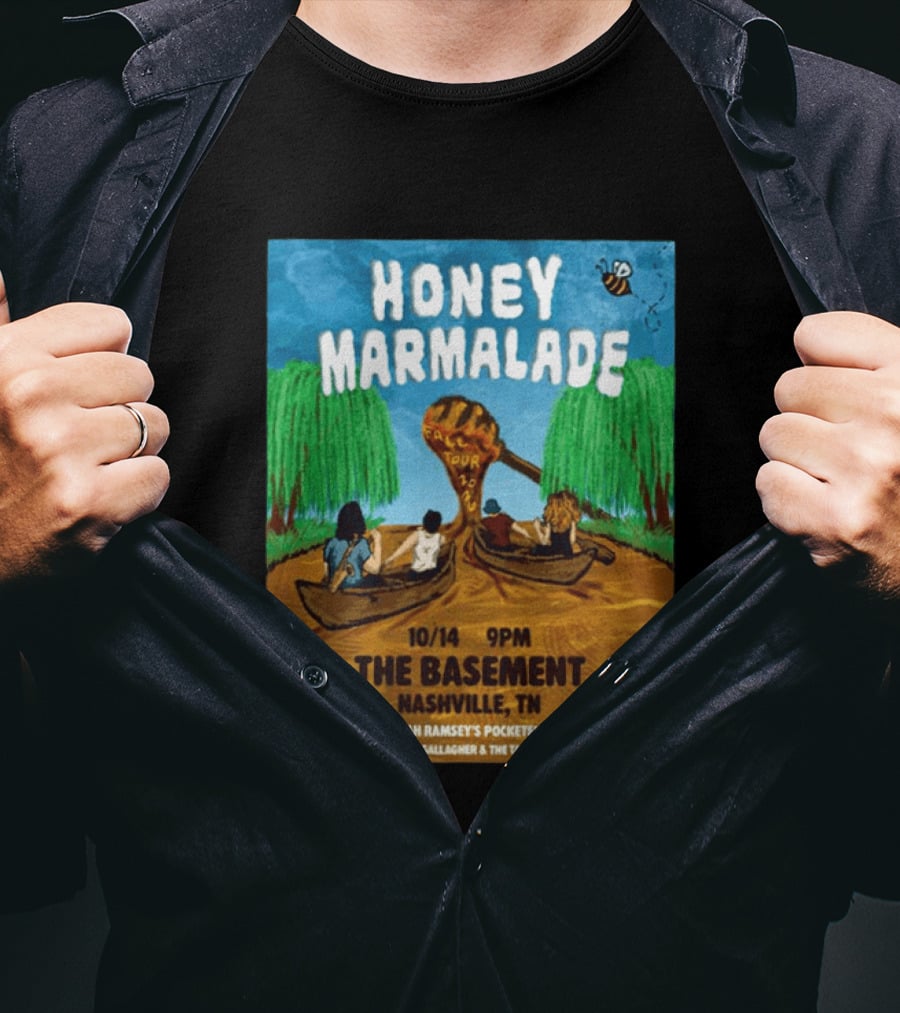 Honey Marmalade Fall Tour 2026 Nashville The Basement Halloween Event With Hannah Ramsey's Pocketful Of Gold And Cam Gallagher And The Tasty Soul T-Shirt