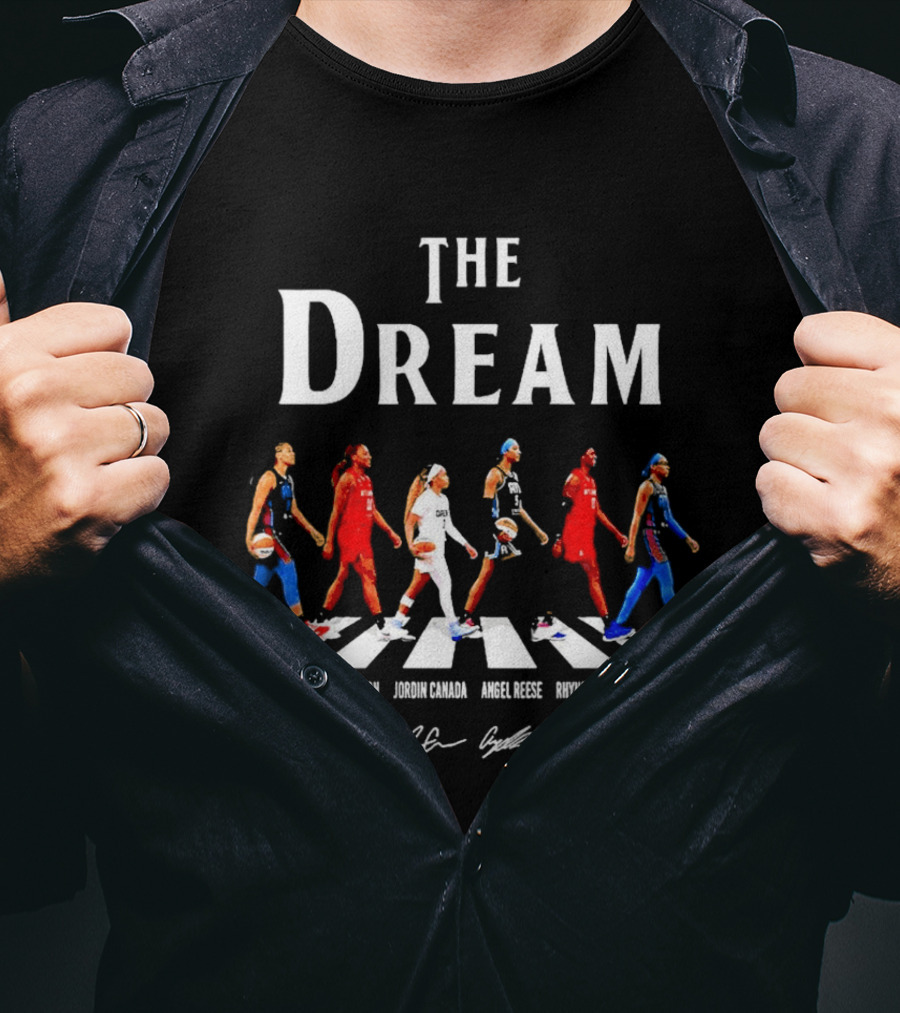 The Dream Abbey Road Signatures Williams Atlanta WNBA Basketball Roster Champs T-Shirt