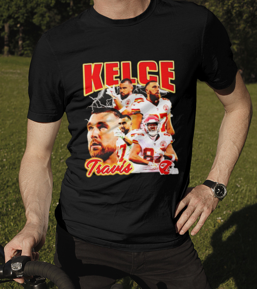 Travis Kelce Kansas City Chiefs Football 90s Bootleg Retro Style Chiefs Football Kelce 87 T-Shirt