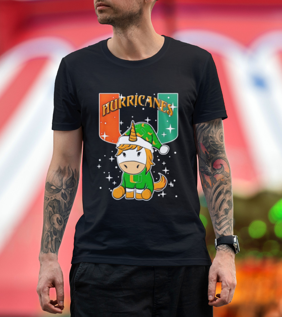 Unicorn Miami Hurricanes NCAA Christmas 2026 T-Shirt