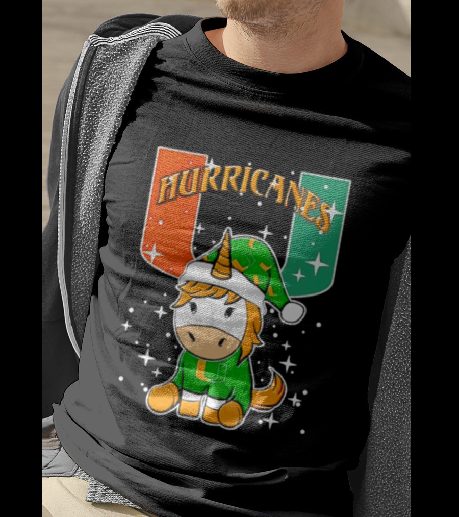 Unicorn Miami Hurricanes NCAA Christmas 2026 T-Shirt