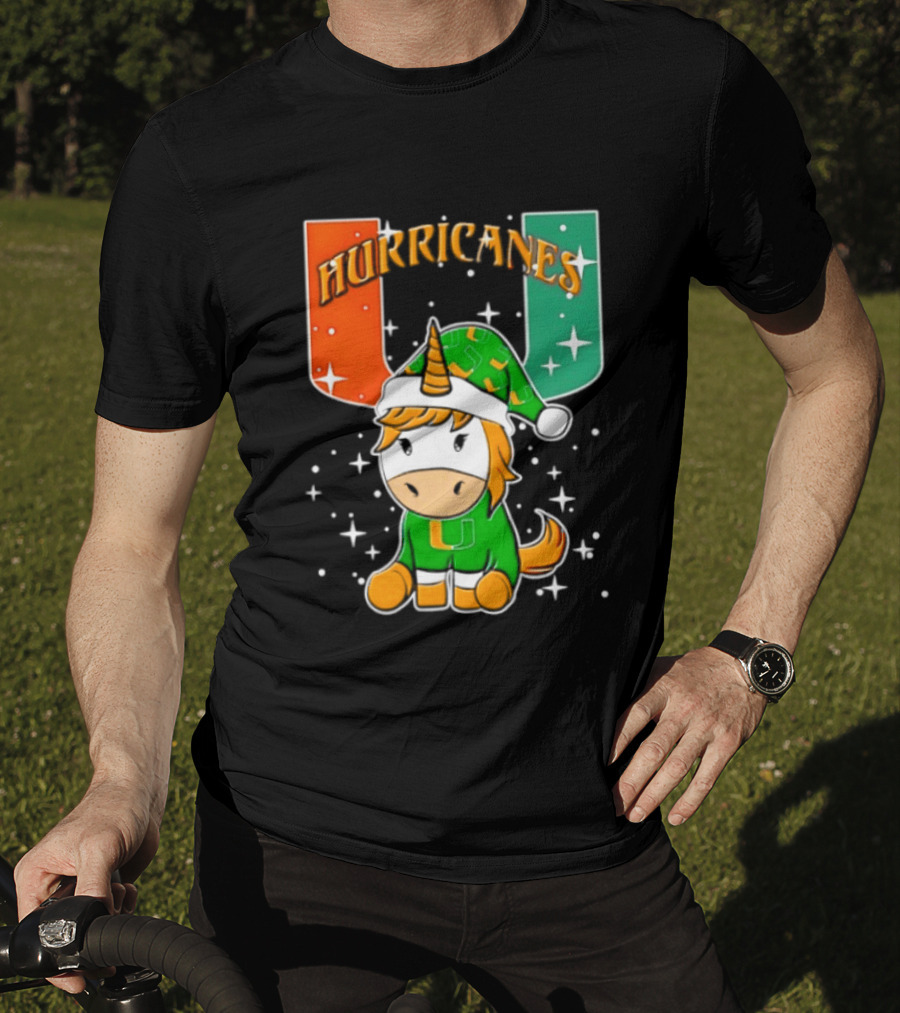 Unicorn Miami Hurricanes NCAA Christmas 2026 T-Shirt