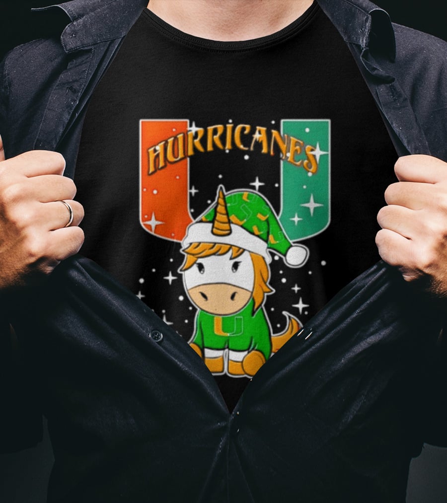 Unicorn Miami Hurricanes NCAA Christmas 2026 T-Shirt