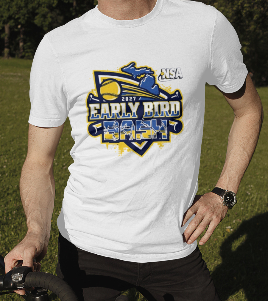 2027 NSA Early Bird Bash Fastpitch Tournament Michigan Softball T-Shirt