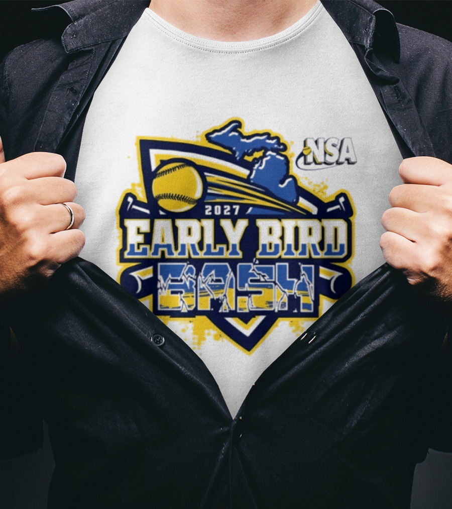 2027 NSA Early Bird Bash Fastpitch Tournament Michigan Softball T-Shirt