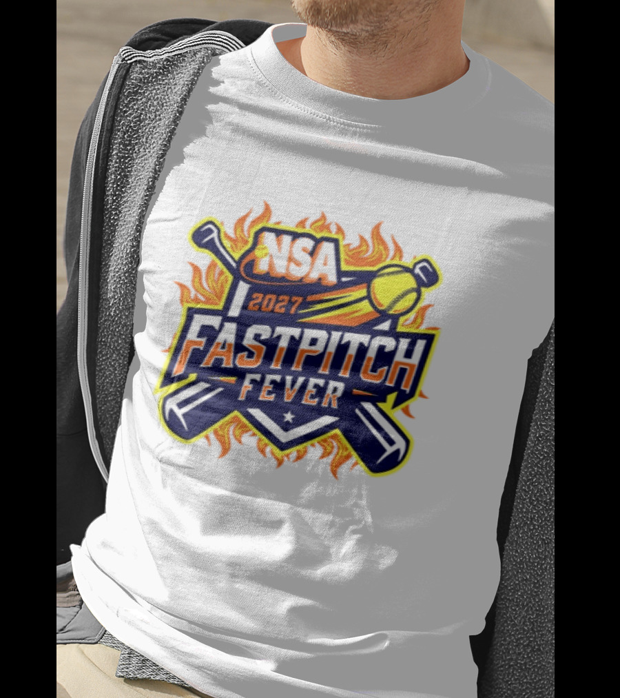 NSA 2027 Fastpitch Fever Tournament Softball Flames T-Shirt