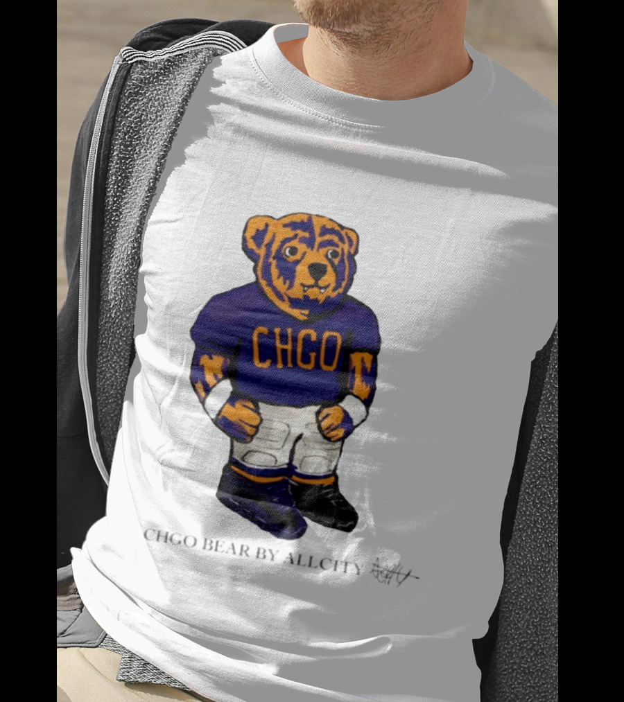 Chicago Bears CHGO Bear By AllCity Football Collaboration T-Shirt