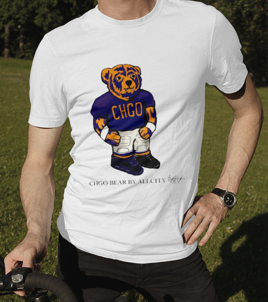 Chicago Bears CHGO Bear By AllCity Football Collaboration T-Shirt