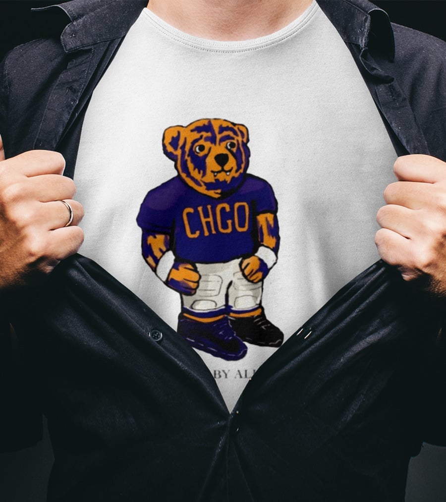 Chicago Bears CHGO Bear By AllCity Football Collaboration T-Shirt