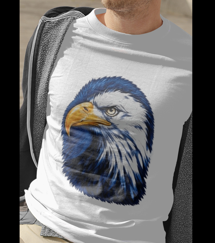 Daisy Edgar Jones Eagle Raglan Blue And White Bird T-Shirt