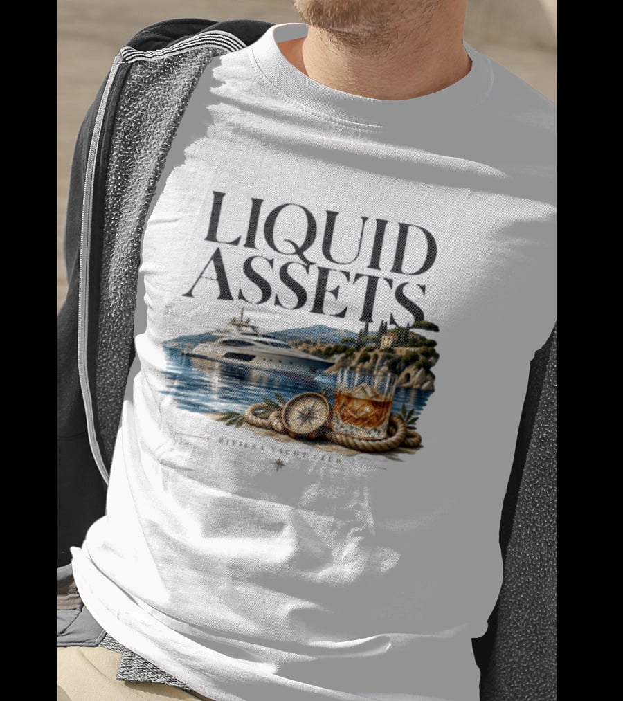 Liquid Assets Yacht Club Ferretti Custom Line Riviera Sailing T-Shirt