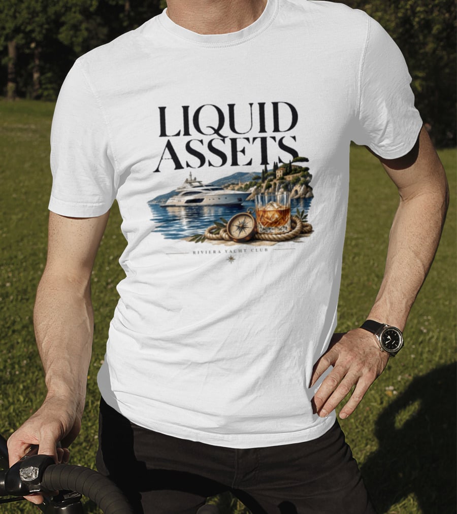 Liquid Assets Yacht Club Ferretti Custom Line Riviera Sailing T-Shirt